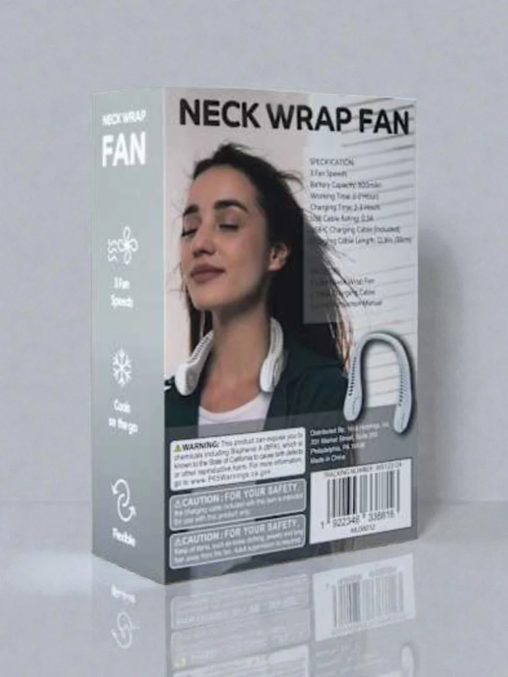 Neck Wrap Fan - White Portable Hands-Free Fan. NIB - Picture 6 of 6